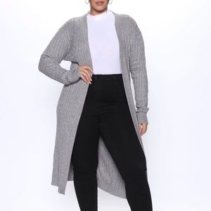 Fashion Nova Heather Grey Duster Cardigan 3X